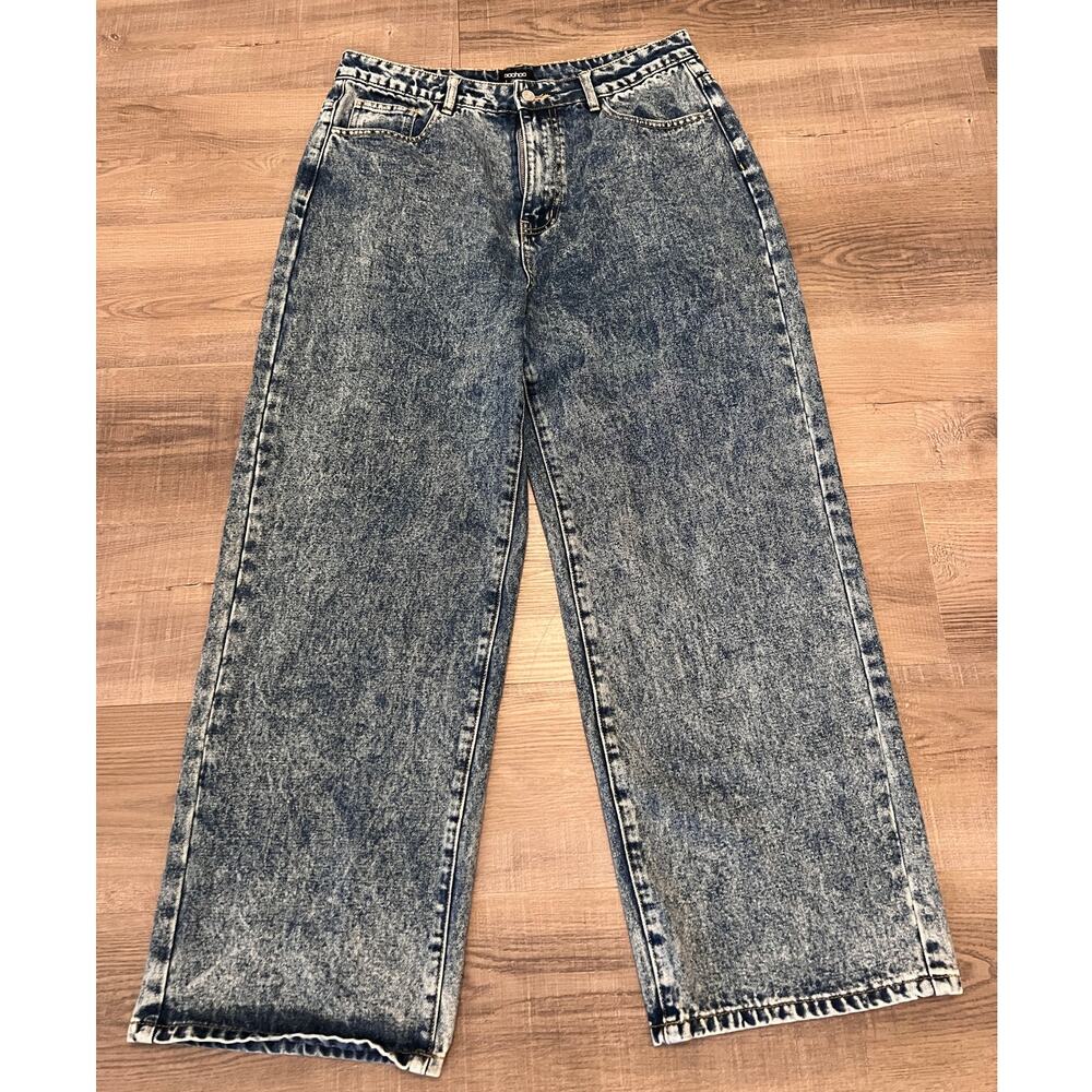 boohoo Acid Wash Wide Leg Jeans